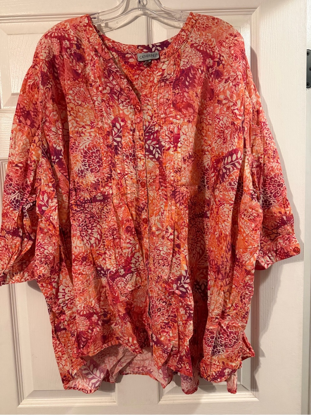 Catherines Orange and Pink Mosaic Floral Tunic